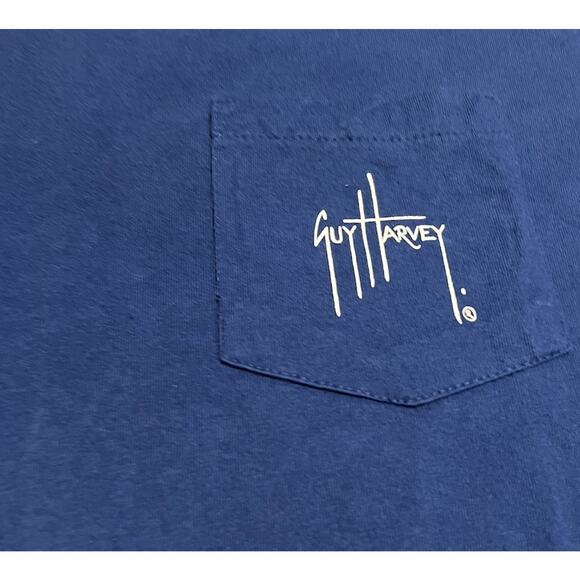 Men's Guy Harvey Bill Fish Collection Blue Graphic Short Sleeve Fishing Size M - Picture 2 of 7